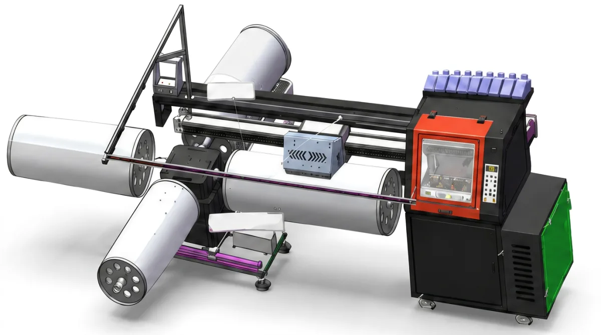 Impresora rotativa 360° GTK-S 360 220-450 con varios rodillos